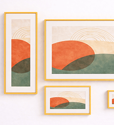 Different frame options for AR print product preview