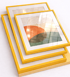 Glass reflection effect on framed print in AR preview
