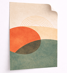 Unframed poster AR preview true to scale on wall